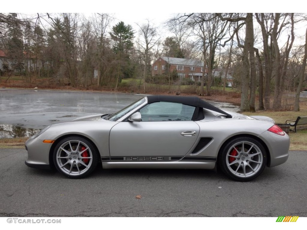 Platinum Silver Metallic 2011 Porsche Boxster Spyder Exterior Photo #89654829