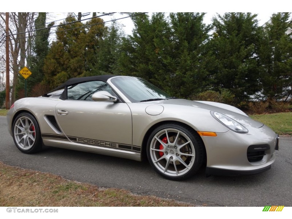 Platinum Silver Metallic 2011 Porsche Boxster Spyder Exterior Photo #89654958
