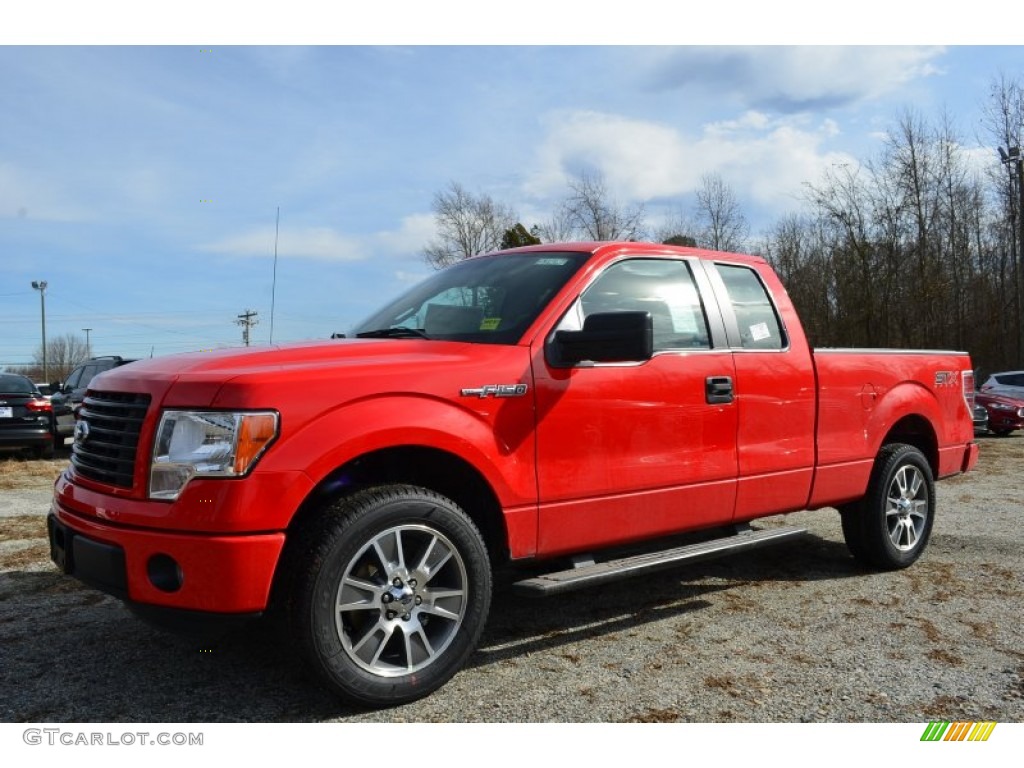 Race Red 2014 Ford F150 STX SuperCab Exterior Photo #89657928