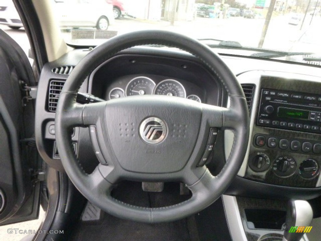 2005 Mercury Mariner Premier 4WD Black Steering Wheel Photo #89658165