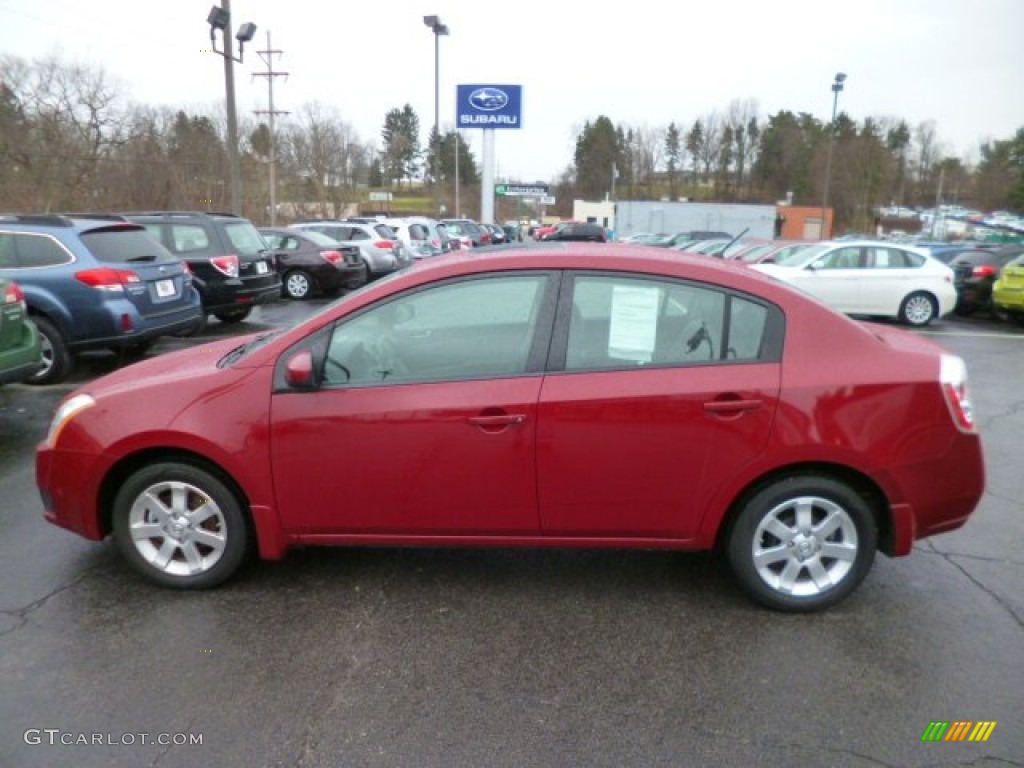 2007 Sentra 2.0 SL - Sonoma Sunset Red / Charcoal/Steel photo #4