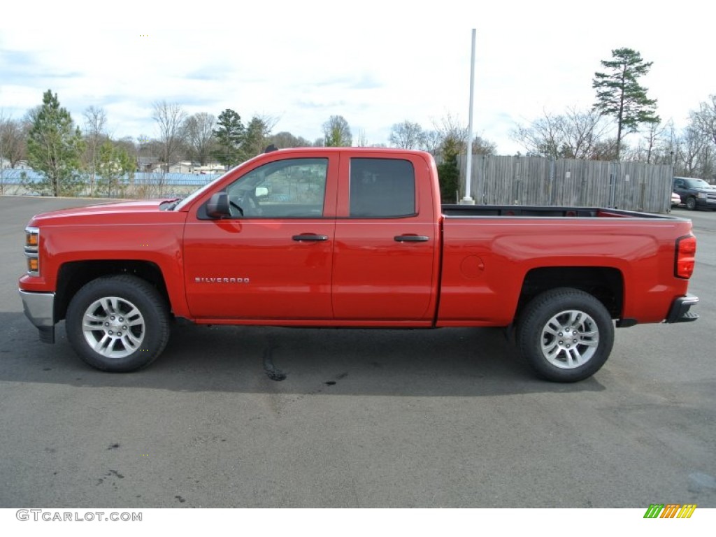 2014 Silverado 1500 LT Double Cab - Victory Red / Cocoa/Dune photo #3