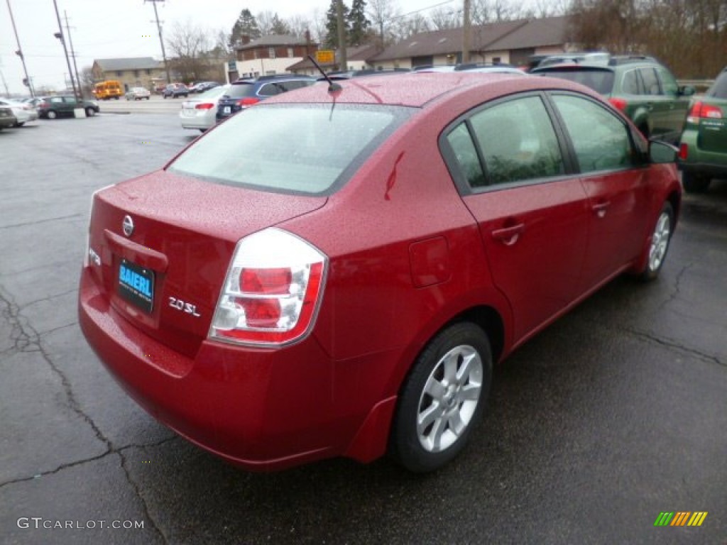 2007 Sentra 2.0 SL - Sonoma Sunset Red / Charcoal/Steel photo #7