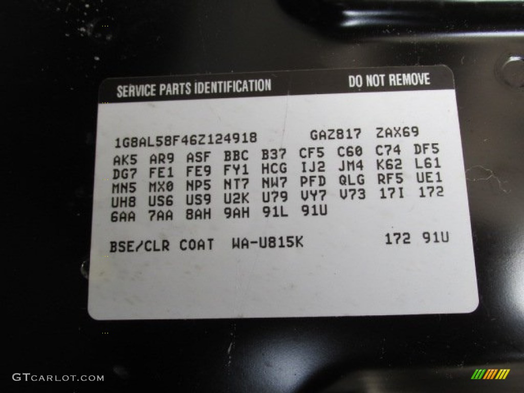 2006 Saturn ION 3 Sedan Color Code Photos