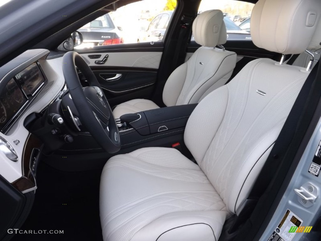Porcelain/Black Exclusive Interior 2014 Mercedes-Benz S 63 AMG 4MATIC Sedan Photo #89664030