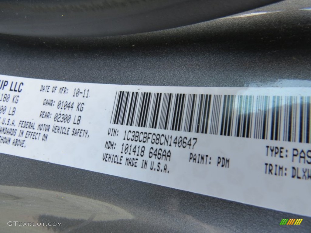 2012 Chrysler 200 Limited Hard Top Convertible Color Code Photos