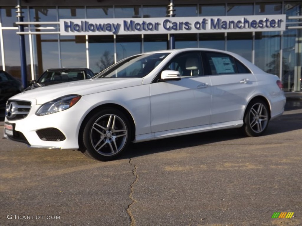 2014 E 350 4Matic Sport Sedan - Polar White / Porcelain/Black photo #1