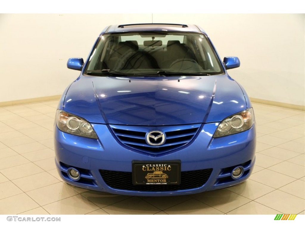 2004 MAZDA3 s Sedan - Winning Blue Mica / Black/Blue photo #2