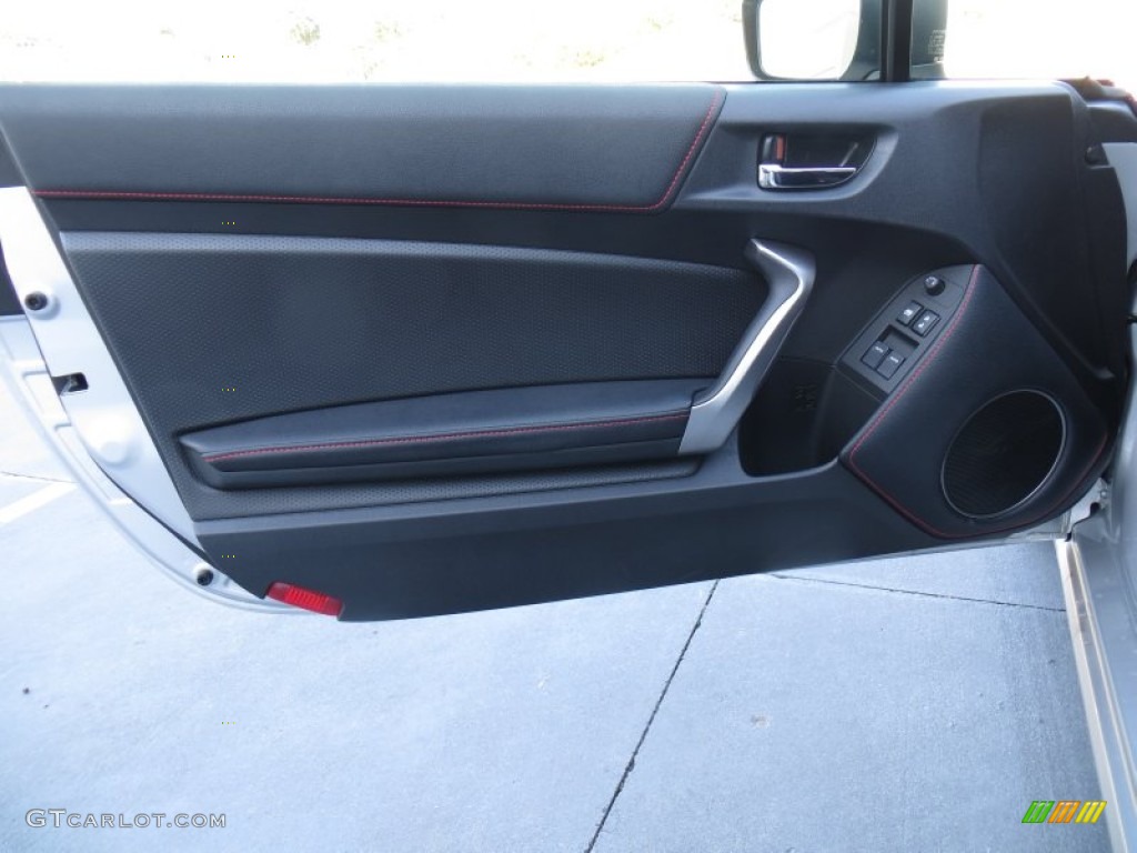 2014 Scion FR-S Standard FR-S Model Black/Red Accents Door Panel Photo #89671158