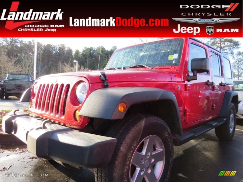 2012 Wrangler Unlimited Sport 4x4 - Flame Red / Black photo #1