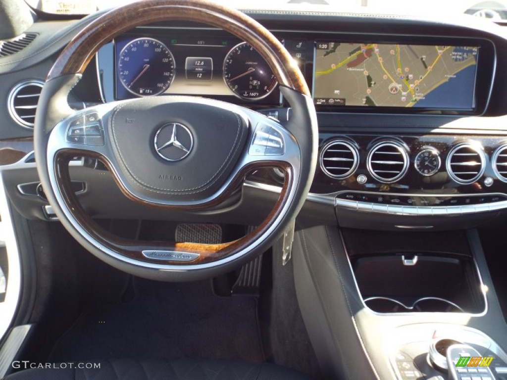 2014 Mercedes-Benz S 550 Sedan Black Steering Wheel Photo #89675757