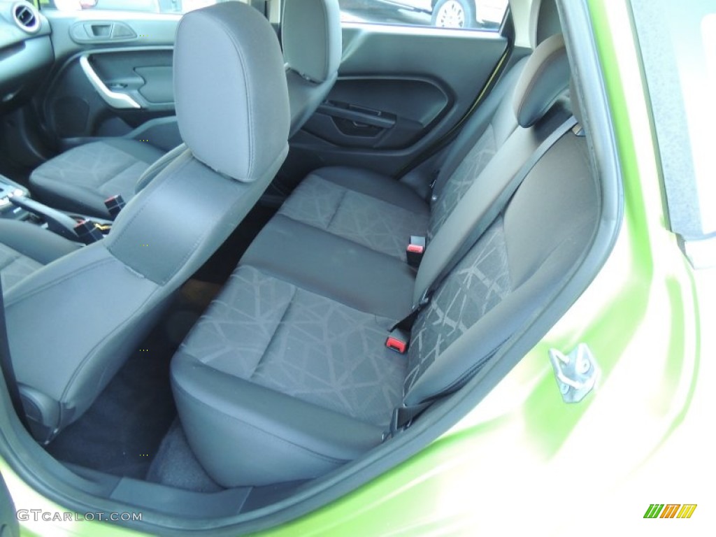 2011 Fiesta SES Hatchback - Lime Squeeze Metallic / Charcoal Black/Blue Cloth photo #6