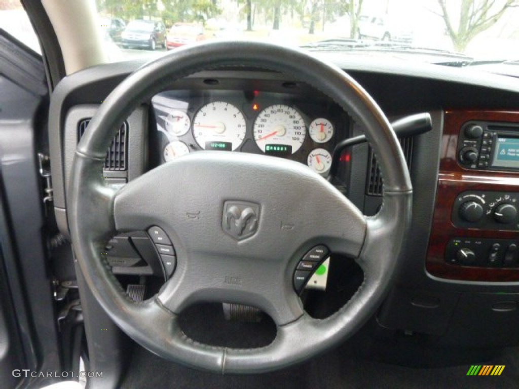 2003 Dodge Ram 1500 Laramie Quad Cab 4x4 Dark Slate Gray Steering Wheel Photo #89682957