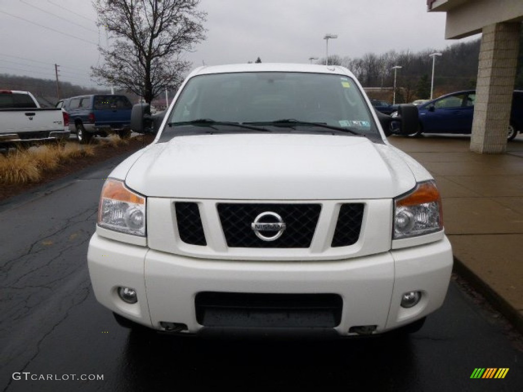 2010 Titan PRO-4X Crew Cab 4x4 - Blizzard White / Charcoal photo #3