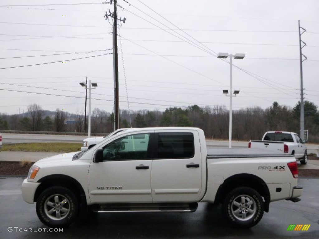 2010 Titan PRO-4X Crew Cab 4x4 - Blizzard White / Charcoal photo #5