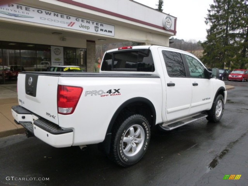 2010 Titan PRO-4X Crew Cab 4x4 - Blizzard White / Charcoal photo #8