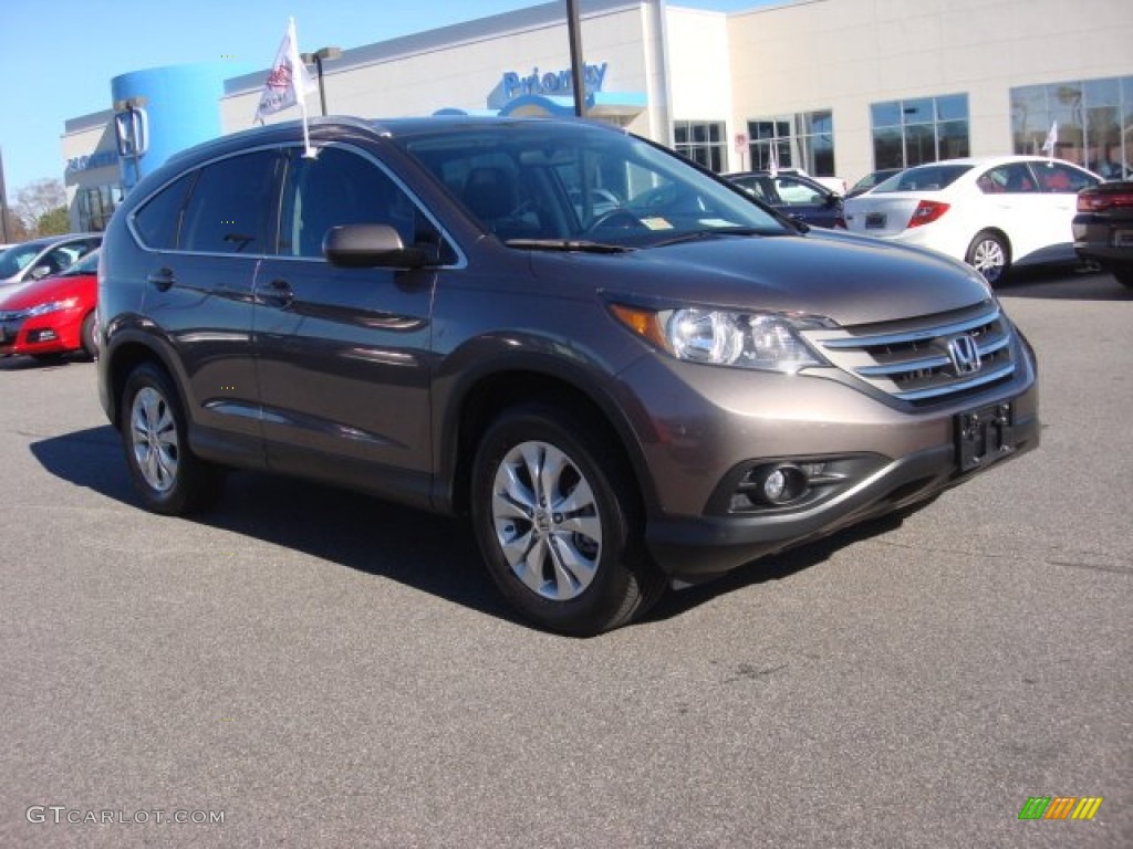 2013 CR-V EX-L AWD - Kona Coffee Metallic / Black photo #8