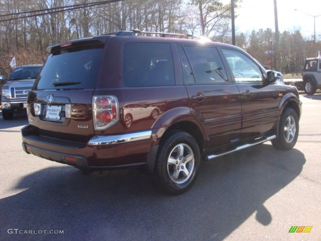 2007 Pilot EX-L 4WD - Dark Cherry Pearl / Saddle photo #6