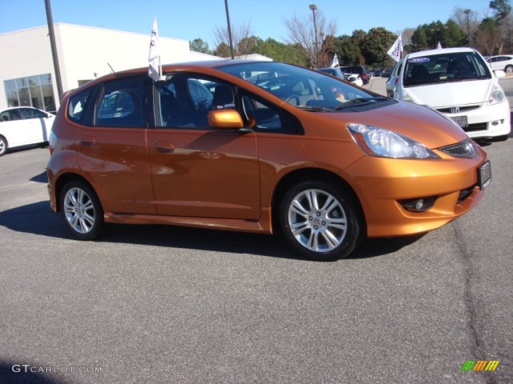 Orange Revolution Metallic 2011 Honda Fit Sport Exterior Photo #89691090