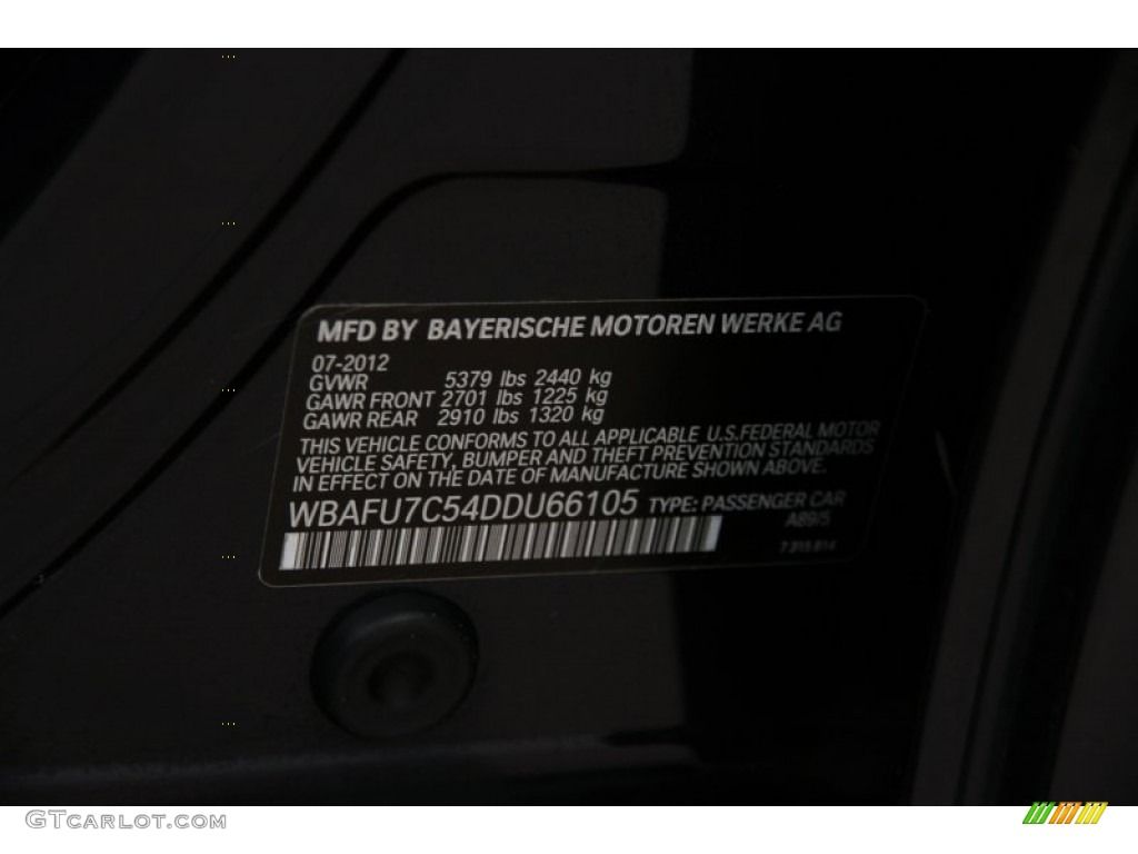 2013 5 Series Color Code A89 for Imperial Blue Metallic Photo #89695323