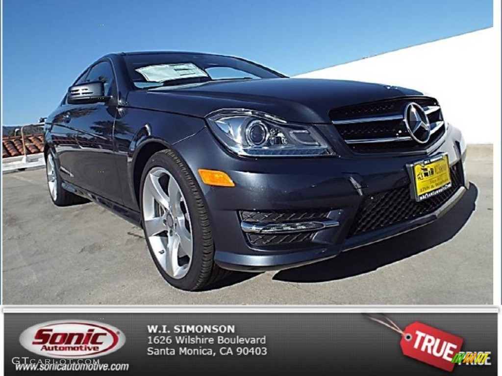 2014 C 350 Coupe - Steel Grey Metallic / Black photo #1