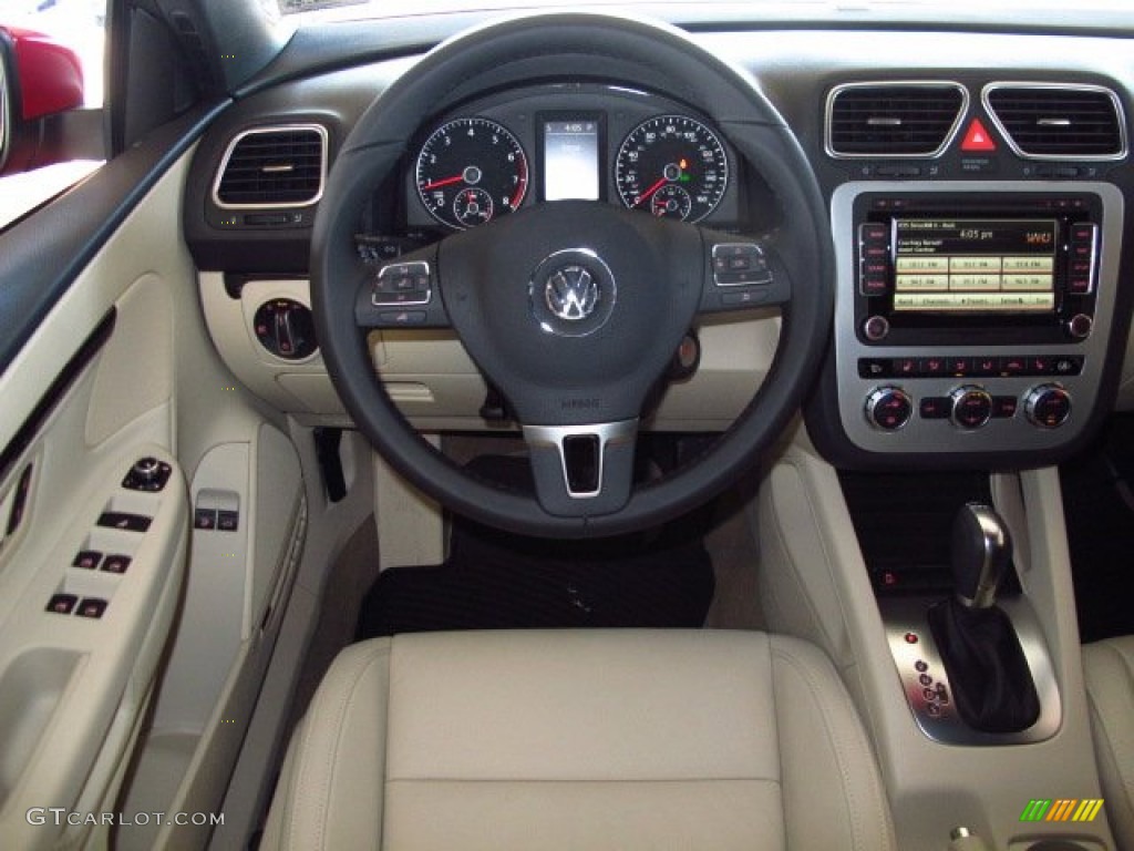 2014 Volkswagen Eos Executive Cornsilk Beige Dashboard Photo #89703357