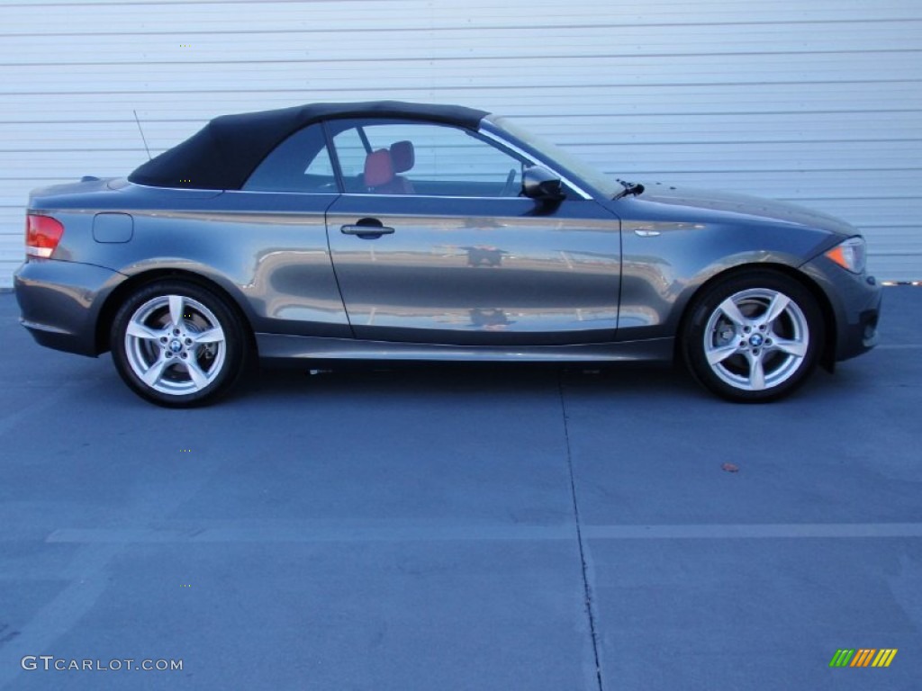 2013 1 Series 128i Convertible - Space Gray Metallic / Coral Red photo #2