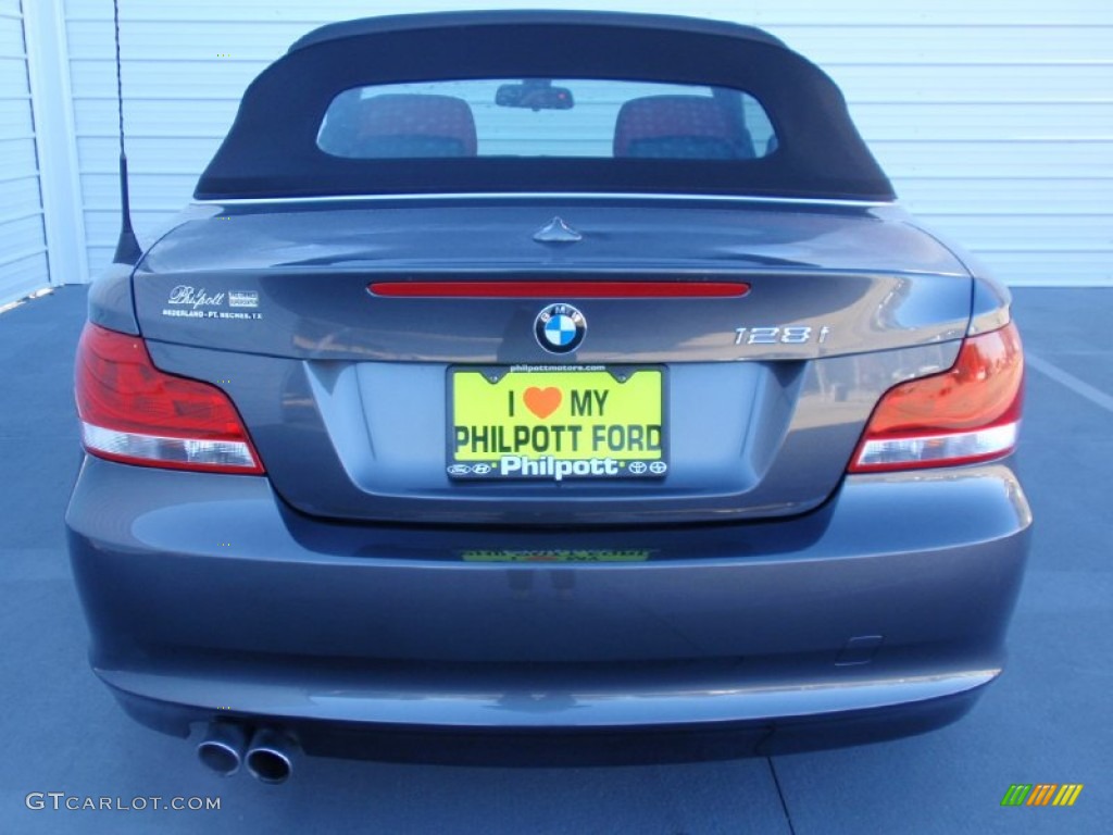 2013 1 Series 128i Convertible - Space Gray Metallic / Coral Red photo #4