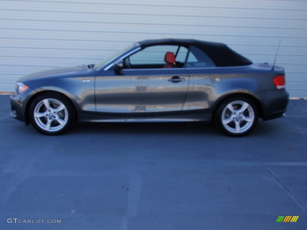 2013 1 Series 128i Convertible - Space Gray Metallic / Coral Red photo #5