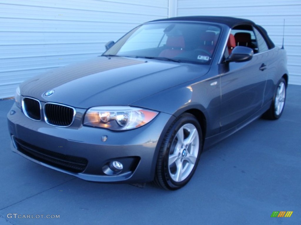 2013 1 Series 128i Convertible - Space Gray Metallic / Coral Red photo #6