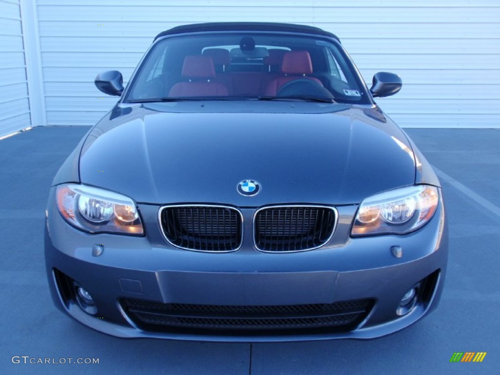 2013 1 Series 128i Convertible - Space Gray Metallic / Coral Red photo #7