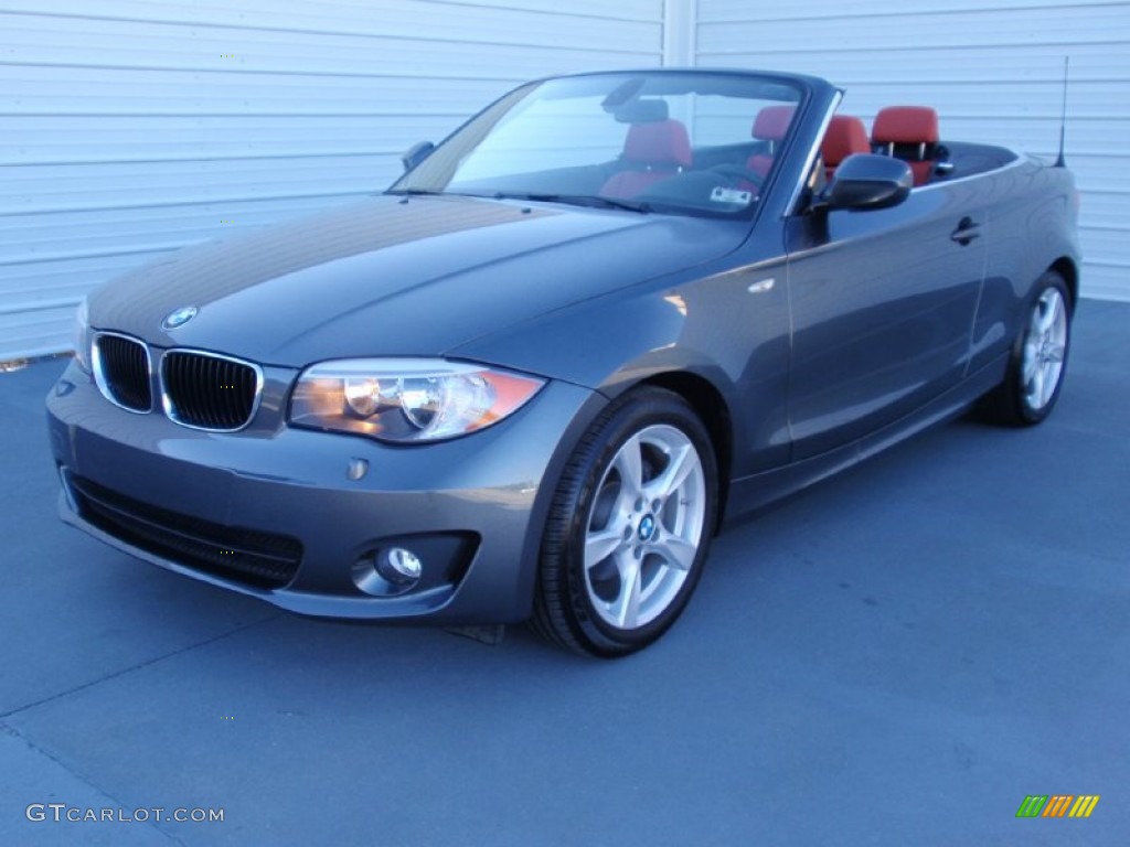 2013 1 Series 128i Convertible - Space Gray Metallic / Coral Red photo #40