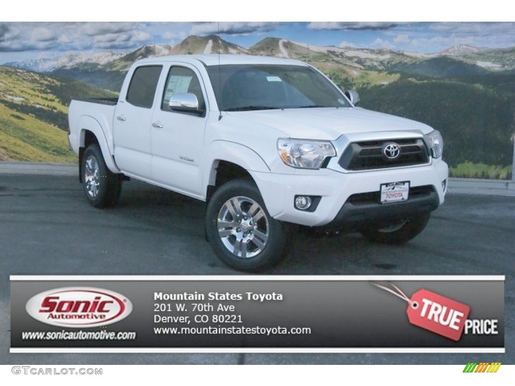 2014 Tacoma V6 Double Cab 4x4 - Super White / Graphite photo #1