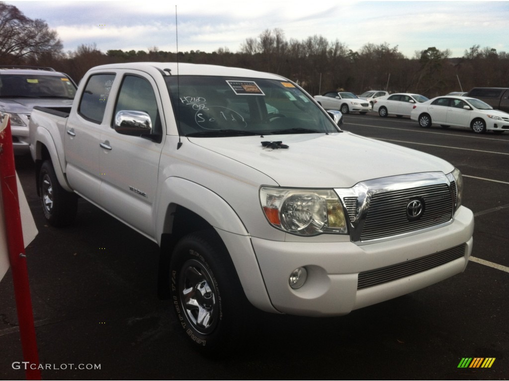 2008 Tacoma V6 SR5 PreRunner Double Cab - Super White / Taupe photo #1