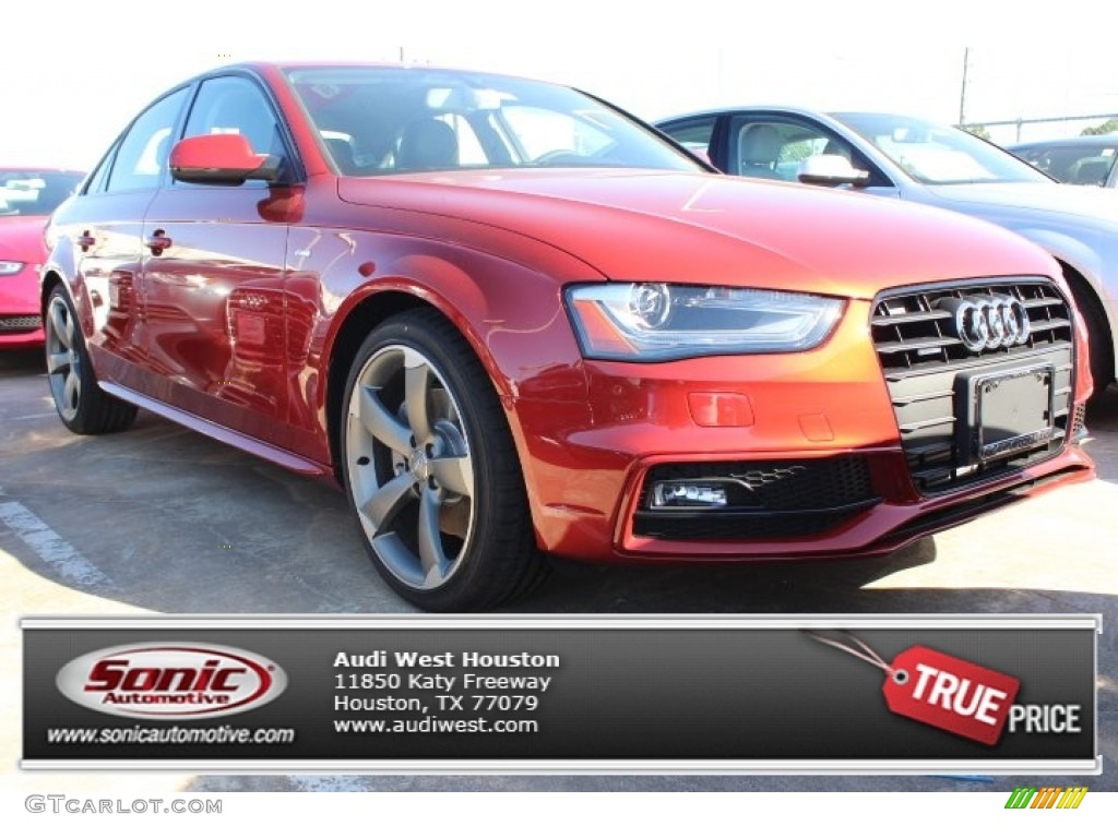 2014 A4 2.0T quattro Sedan - Volcano Red Metallic / Black photo #1