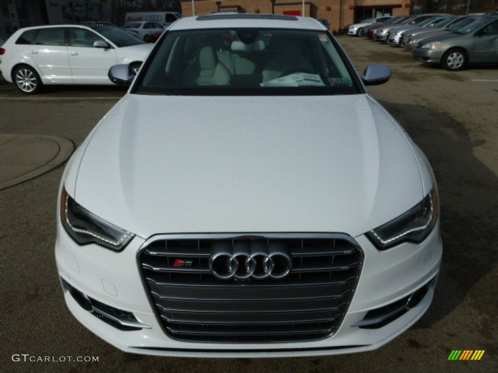 2014 S6 Prestige quattro Sedan - Ibis White / Lunar Silver w/Sport Stitched Diamond photo #6