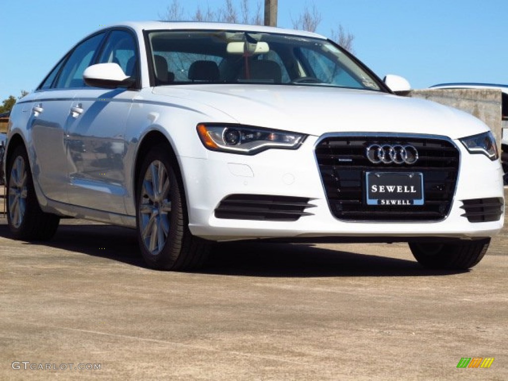 2014 A6 2.0T quattro Sedan - Glacier White Metallic / Velvet Beige photo #1