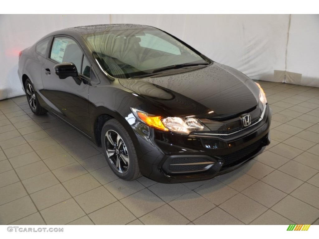 2014 Civic EX Coupe - Crystal Black Pearl / Gray photo #1