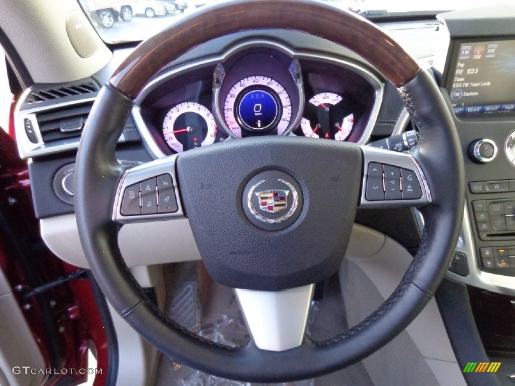 2012 Cadillac SRX Luxury AWD Shale/Ebony Steering Wheel Photo #89727114