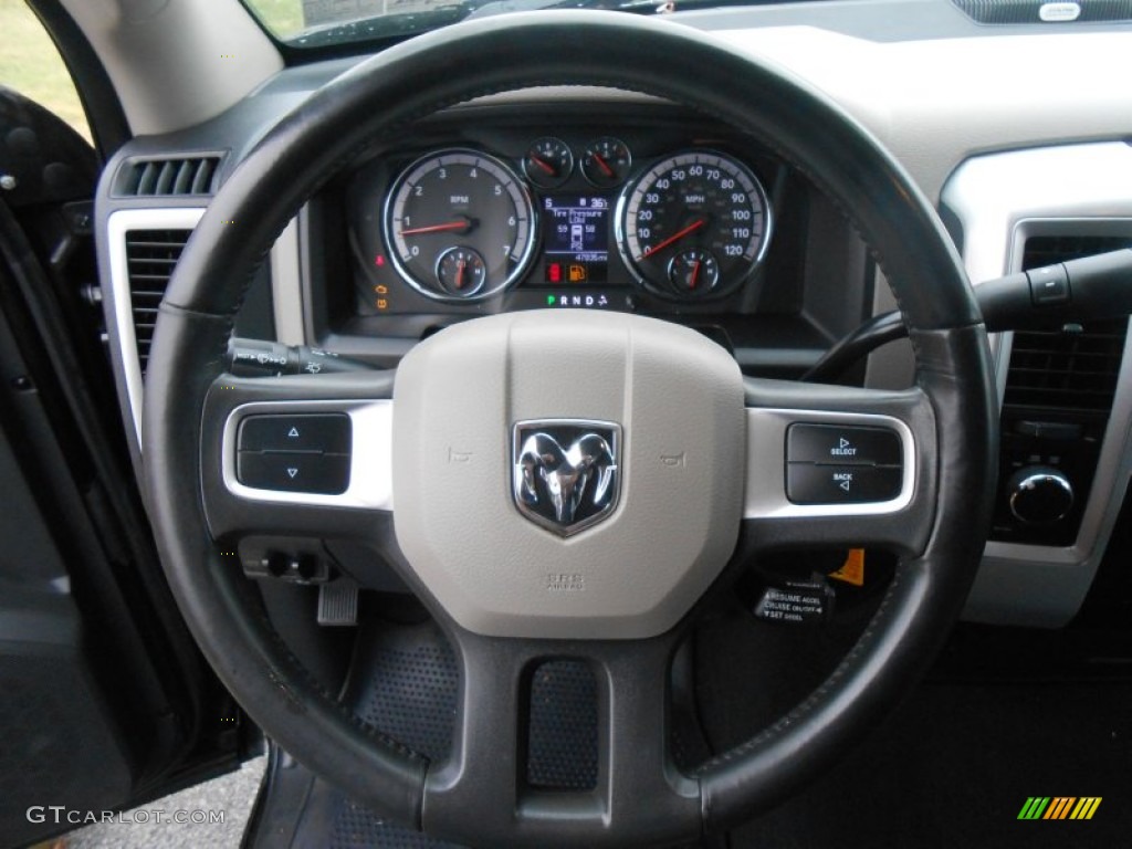 2011 Dodge Ram 2500 HD SLT Mega Cab 4x4 Dark Slate/Medium Graystone Steering Wheel Photo #89727370