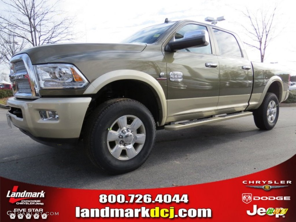2014 2500 Laramie Longhorn Crew Cab 4x4 - Prairie Pearl Coat / Canyon Brown/Light Frost Beige photo #1