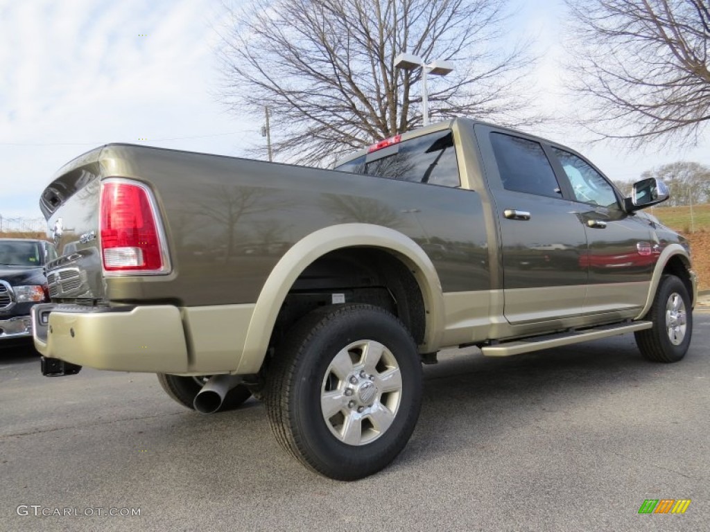 2014 2500 Laramie Longhorn Crew Cab 4x4 - Prairie Pearl Coat / Canyon Brown/Light Frost Beige photo #3