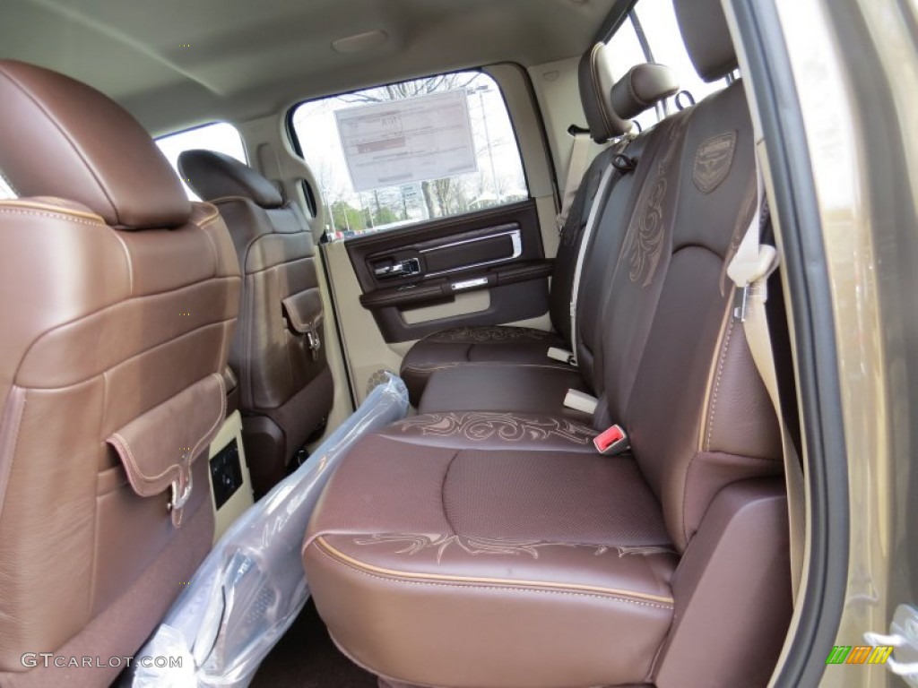 2014 2500 Laramie Longhorn Crew Cab 4x4 - Prairie Pearl Coat / Canyon Brown/Light Frost Beige photo #8