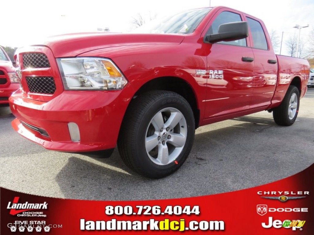 2014 1500 Express Quad Cab 4x4 - Flame Red / Black/Diesel Gray photo #1