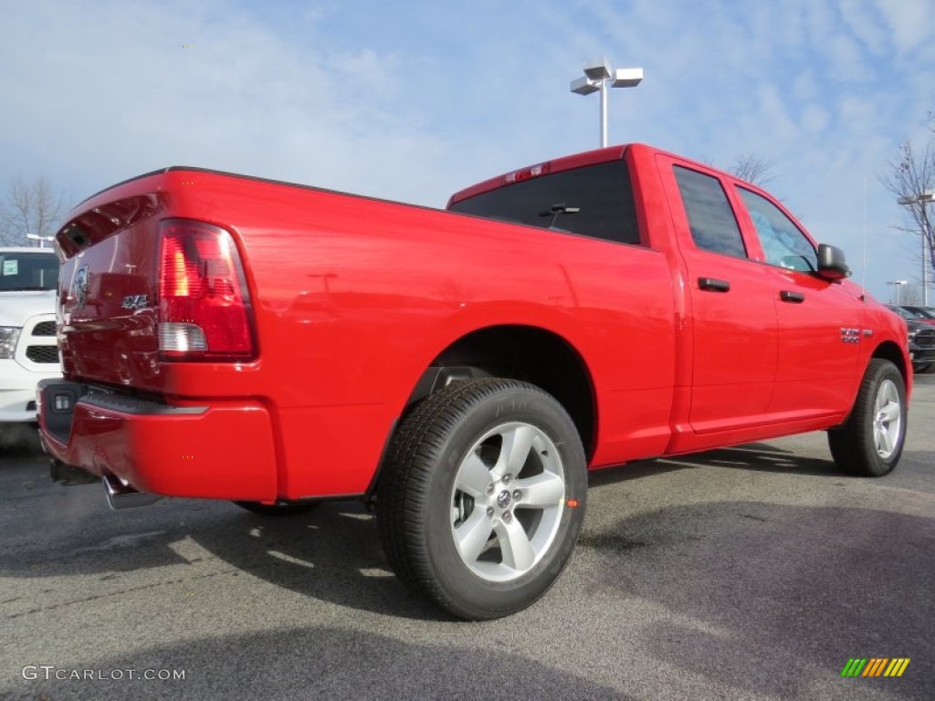 2014 1500 Express Quad Cab 4x4 - Flame Red / Black/Diesel Gray photo #3