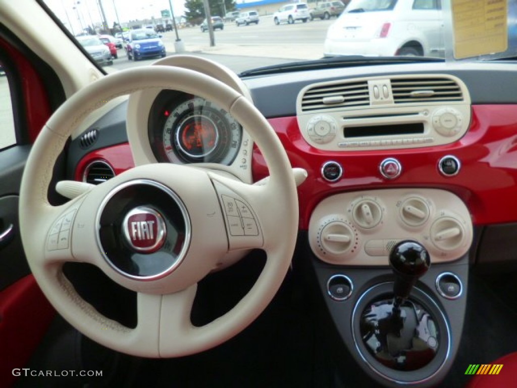 2012 Fiat 500 Pop Tessuto Rosso/Avorio (Red/Ivory) Dashboard Photo #89732749