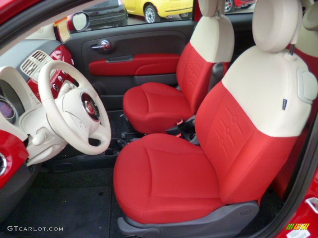 Tessuto Rosso/Avorio (Red/Ivory) Interior 2012 Fiat 500 Pop Photo #89732818