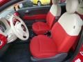 2012 Fiat 500 Tessuto Rosso/Avorio (Red/Ivory) Interior Front Seat Photo