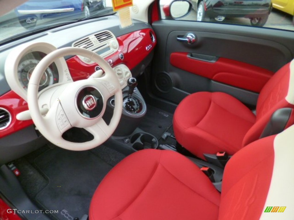 Tessuto Rosso/Avorio (Red/Ivory) Interior 2012 Fiat 500 Pop Photo #89732836