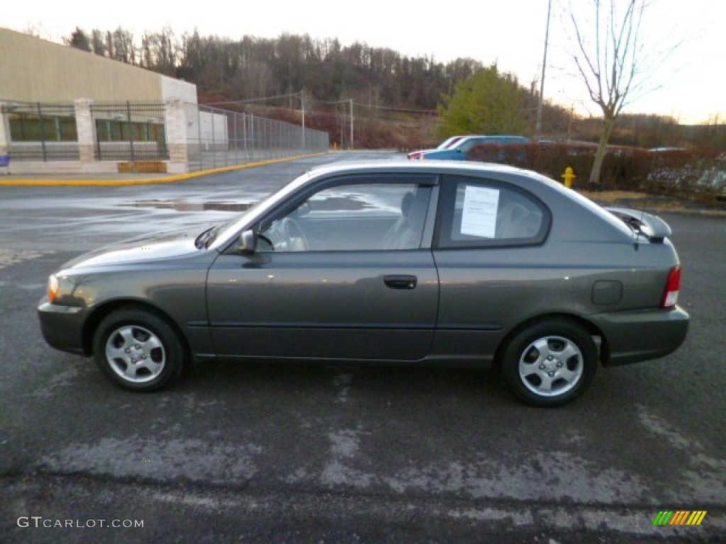 Charcoal Gray 2002 Hyundai Accent L Coupe Exterior Photo #89736085